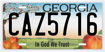 GA license plate CAZ5716