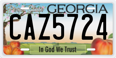 GA license plate CAZ5724