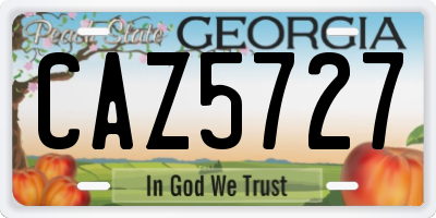 GA license plate CAZ5727