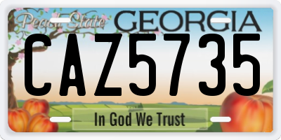 GA license plate CAZ5735