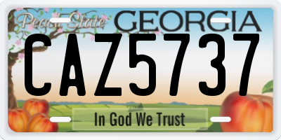 GA license plate CAZ5737