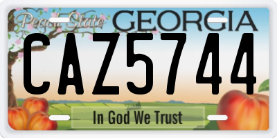 GA license plate CAZ5744