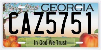 GA license plate CAZ5751