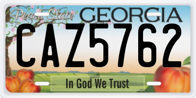 GA license plate CAZ5762