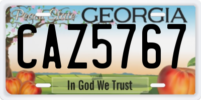 GA license plate CAZ5767