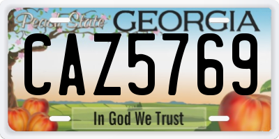 GA license plate CAZ5769