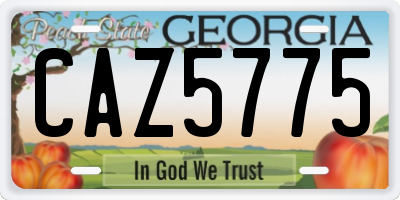 GA license plate CAZ5775