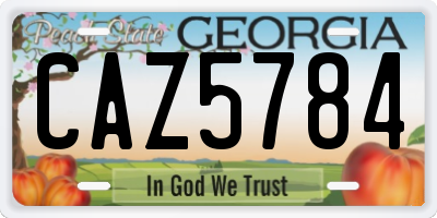 GA license plate CAZ5784