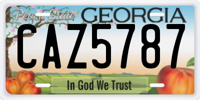 GA license plate CAZ5787