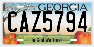 GA license plate CAZ5794