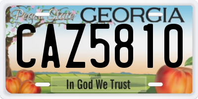 GA license plate CAZ5810
