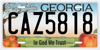 GA license plate CAZ5818