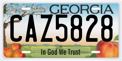 GA license plate CAZ5828