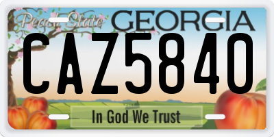 GA license plate CAZ5840