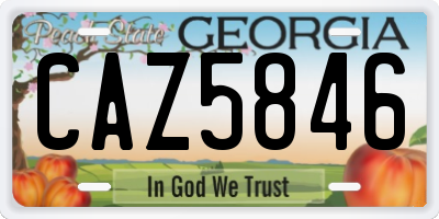 GA license plate CAZ5846
