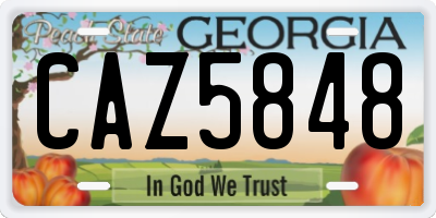 GA license plate CAZ5848