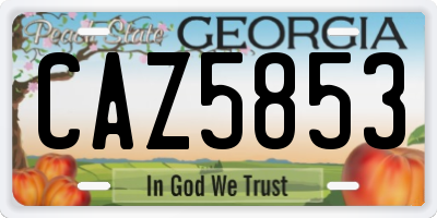 GA license plate CAZ5853