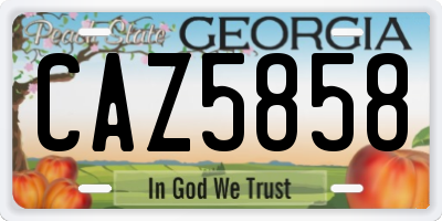 GA license plate CAZ5858