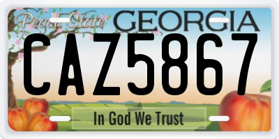 GA license plate CAZ5867