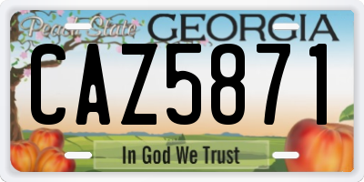 GA license plate CAZ5871
