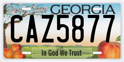 GA license plate CAZ5877