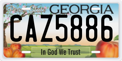 GA license plate CAZ5886