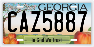 GA license plate CAZ5887