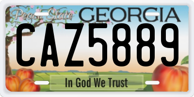 GA license plate CAZ5889