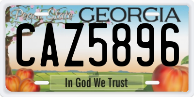 GA license plate CAZ5896