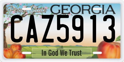 GA license plate CAZ5913