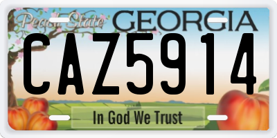 GA license plate CAZ5914