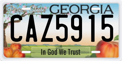 GA license plate CAZ5915