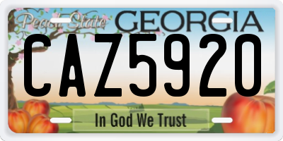 GA license plate CAZ5920