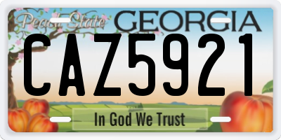 GA license plate CAZ5921