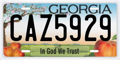GA license plate CAZ5929