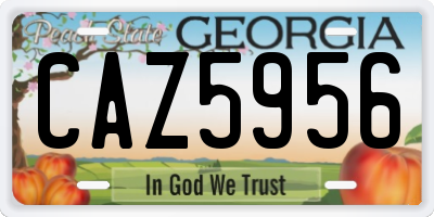 GA license plate CAZ5956