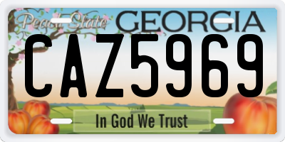 GA license plate CAZ5969