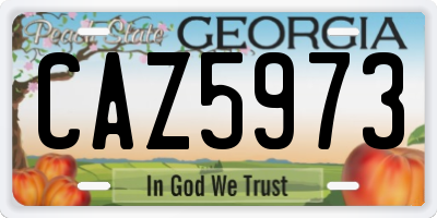 GA license plate CAZ5973