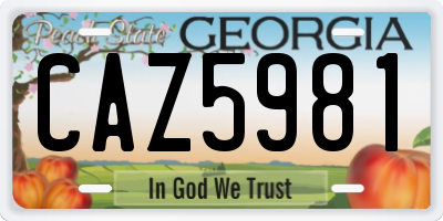 GA license plate CAZ5981