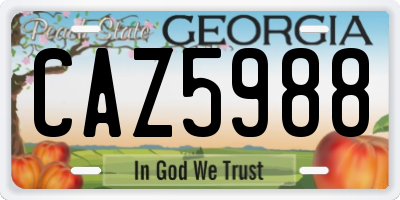 GA license plate CAZ5988