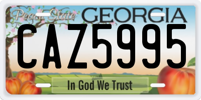 GA license plate CAZ5995