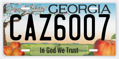 GA license plate CAZ6007