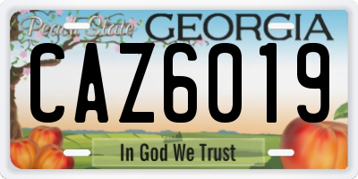 GA license plate CAZ6019