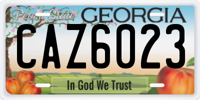 GA license plate CAZ6023