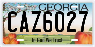 GA license plate CAZ6027