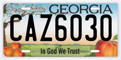 GA license plate CAZ6030