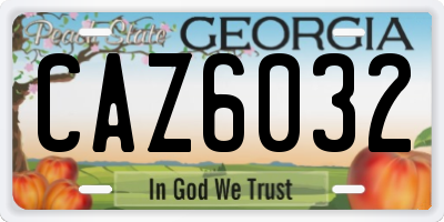 GA license plate CAZ6032