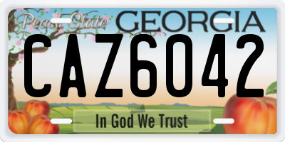 GA license plate CAZ6042