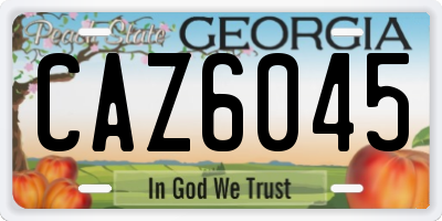 GA license plate CAZ6045