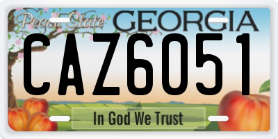 GA license plate CAZ6051